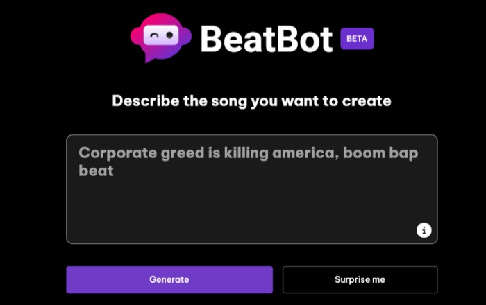 【無料】自動でAI音楽作成サイト‐BeatBot