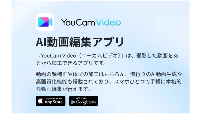 クリスマスメッセージ動画作成アプリYouCam Video
