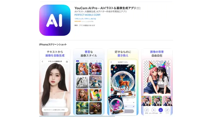 YouCam AI Pro：AIを活用した写真編集アプリ