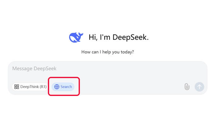 DeepSeekとチャットする際、インターネットから情報を検索できる