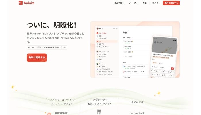 タスクを管理できるAIツールtodoist