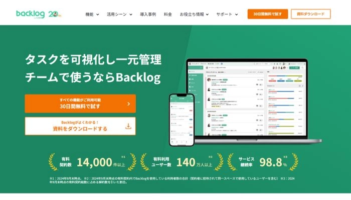 タスクを管理できるAIツールBacklog