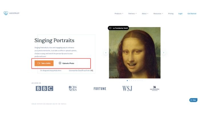 写真をアップロードしGoodtrustアプリで歌わせる