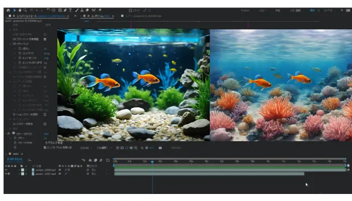 Adobe After Effectsで背景除去して動画背景を再合成して変更する結果