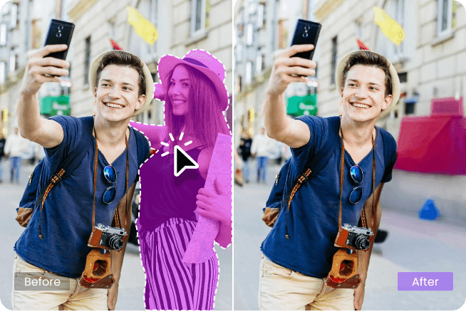 AIで写真から人物を削除