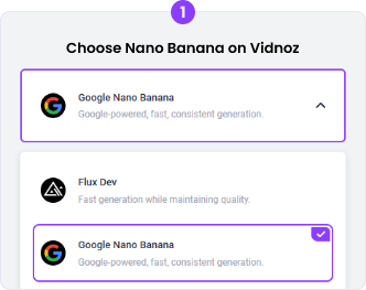VidnozでNano Bananaを選択